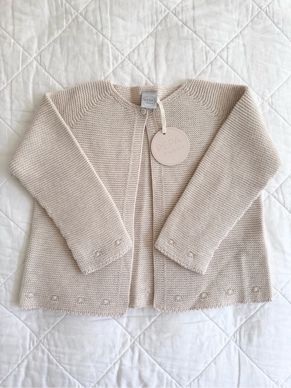 Pepa London - Cream Cotton Cardigan, Size 3Y